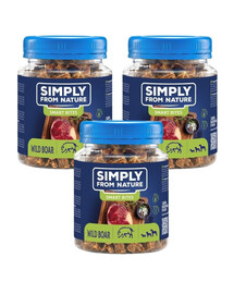 SIMPLY FROM NATURE Smart Bites Savvaļas cūku trenažieri suņiem 3x130g