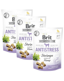 BRIT Care Dog Functional Snack Shrimp Anatistress 3x150 g garneļu kārumi stresa gadījumā