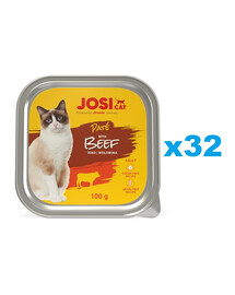 JOSERA JosiCat Liellopu gaļas pastēte kaķiem 32x100g