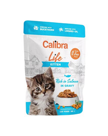CALIBRA Cat Life Pouch Kitten Salmon in gravy 85 g laši mērcē kaķēniem