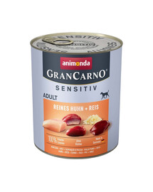ANIMONDA GranCarno Sensitiv Pure Chicken&Rice 800 g vistas gaļa ar rīsiem jutīgiem pieaugušiem suņiem