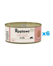 APPLAWS Cat Adult Tuna Fillet with Salmon in Jelly tuncis un lasis želejā 6x70g