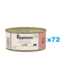 APPLAWS Cat Adult Tuna Fillet with Salmon in Jelly tuncis un lasis želejā 72x70g