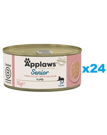 APPLAWS Cat Senior Tuna with Salmon in Jelly  tuncis ar lasi želejā senioriem 24x70g