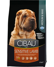 FARMINA Cibau Sensitive Lamb MEDIUM/MAXI barība suņiem ar jutīgu gremošanu ar jēra gaļu 2,5 kg