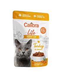 CALIBRA Cat Life Pouch Adult Turkey in gravy 85 g tītars mērcē kaķiem