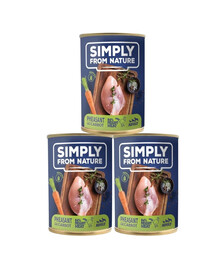 SIMPLY FROM NATURE Mitrā barība suņiem Fazāns ar burkāniem 3 x 400 g