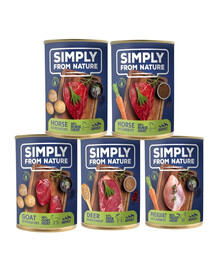 SIMPLY FROM NATURE Mitrā barība suņiem ar jauktām garšām 5 x 400g