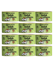 PAKA ZWIERZAKA Tītara teļa gaļas mitrā barība 12x200 g