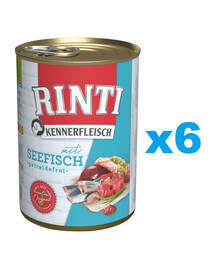 RINTI Kennerfleisch Sea Fish jūras zivis 6x400 g