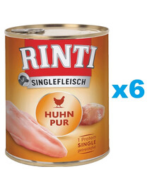RINTI Singlefleisch Chicken Pure 6x400 g monoproteīnu vistas gaļa