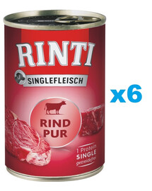 RINTI Singlefleisch Beef Pure 6x400 g monoproteīna liellopu gaļas