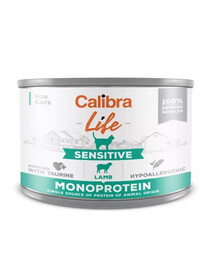 CALIBRA Cat Life Sensitive Lamb 200 g ar jēra gaļu jutīgiem kaķiem