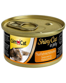 GIMCAT Shiny Cat Tuna&Chicken in Jelly 70 g tuncis ar vistas gaļu želejā