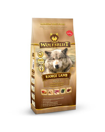 WOLFSBLUT Range Lamb Adult sausā barība suņiem ar jēra gaļu un brūnajiem rīsiem 12,5 kg