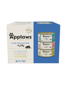 APPLAWS Cat Tin Fish Selection in Jelly Multipack 12x70g mitrā barība ar zivīm želejā kaķiem