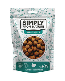 SIMPLY FROM NATURE Gaļas bumbiņas ar tītaru un dārzeņiem suņiem 80 g
