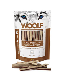 WOOLF Long Rabbit And Cod Sandwich 100g trušu sviestmaizes ar mencu