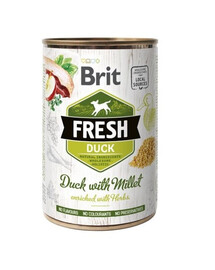 BRIT FRESH Pīle ar prosu 400 g pīles un prosa mitrās barības suņiem