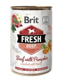 BRIT FRESH beef & pumpkin 400 g liellopu gaļa un ķirbis