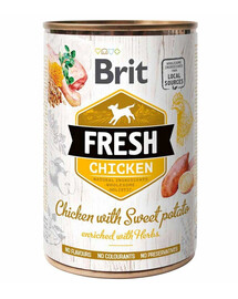 BRIT FRESH chicken & sweet potato 400 g vistas gaļa un jamss