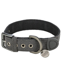 TRIXIE CityStyle kokvilnas suņu apkakle XS-S: 25-32 cm/25 mm, melna, plata