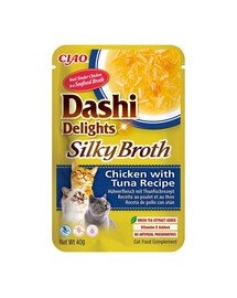 INABA Cat Dashi Delights Silky Broth Vistas gaļa un tuncis 40g