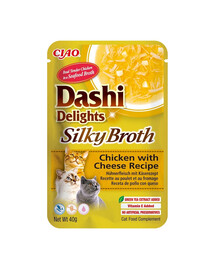 INABA Cat Dashi Delights Silky Broth Vistas gaļa ar sieru 40g
