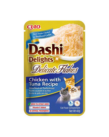 INABA Cat Dashi Delights Delicate Flakes Vistas gaļa un tuncis 40g