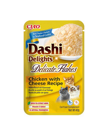 INABA Cat Dashi Delights Delicate Flakes Vistas gaļa ar sieru 40g
