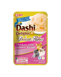 INABA Cat Dashi Delights Delicate Flakes Vistas gaļa un lasis 40g