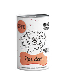 PEPE Roe Deer 99% (stirnas) 400 g monobaltīna barības