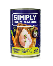 SIMPLY FROM NATURE Mitrā barība suņiem Fazāns ar burkāniem 6 x 400 g + 1 bez maksas