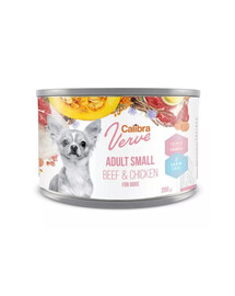 CALIBRA Dog Verve GF Adult Small Beef&Chicken 200 g Mitrā barība bez graudaugiem ar liellopu gaļu un vistas gaļu mazo šķirņu suņiem
