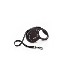 Flexi New Classic XS pavada (lente), 3 m, līdz 12 kg, melna