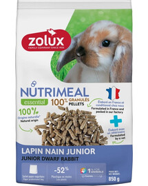 ZOLUX NUTRIMEAL 4 Barības granulas miniatūriem trušiem junior 850 g