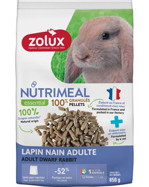 ZOLUX NUTRIMEAL 4 Granulētā barība miniatūriem trušiem pieaugušajiem 850 g