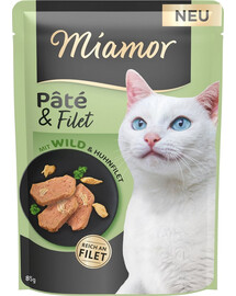 MIAMOR pastēte un fileja ar medījuma gabaliņiem 85 g
