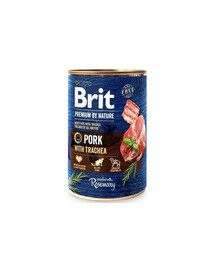 BRIT Premium by Nature 400 g ar cūkgaļu un barības vadu suņiem