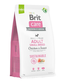 BRIT Care Dog Sustainable Adult Small Breed ar vistu un kukaiņiem 7 kg
