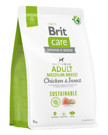 BRIT Care Sustainable pieaugušiem vidēja lieluma suņiem ar vistu un kukaiņiem 3 kg