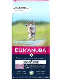 EUKANUBA Grain Free L Puppy Jēra gaļa 12 kg lielo šķirņu kucēniem