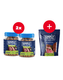 SIMPLY FROM NATURE Smart Bites Zoss vilcieni suņiem 2 x 130 g + kārums BEZMAKSAS
