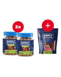 SIMPLY FROM NATURE Smart Bites Briežu trenažieri suņiem 2 x 130 g + kārums BEZMAKSAS