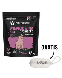 PAKA ZWIERZAKA Seventh Heaven Sausā barība Cūkgaļa un bumbieri S 1,5 kg + maisiņi BEZ MAKSAS