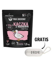 PAKA ZWIERZAKA Seventh Heaven Sausā barība Pīle ar lasi kucēniem 1,5 kg + maisiņi BEZMAKSAS