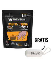 PAKA ZWIERZAKA Seventh Heaven Sausā barība Cūkgaļa un ķirbis L 1,5 kg + maisiņi BEZ MAKSAS