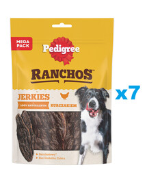 PEDIGREE Ranchos Jerkies 7x180g bezzbożowa karma uzupełniająca dla dorosłych psów z kurczakiem