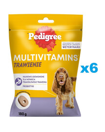 PEDIGREE Multivitamins Trawienie karma uzupełniająca na trawienie dla dorosłych psów smak kurczaka 6x180 g