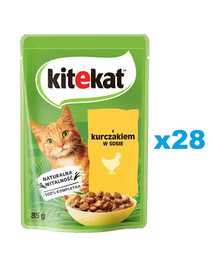 KITEKAT Kurczak mērcē 28x85 g pieaugušiem kaķiem